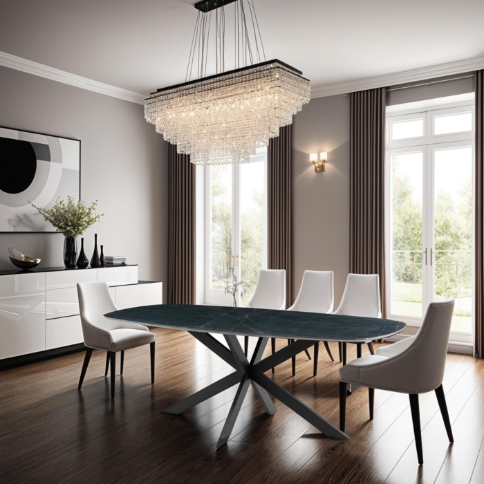 DINING TABLE D.grey MRBL