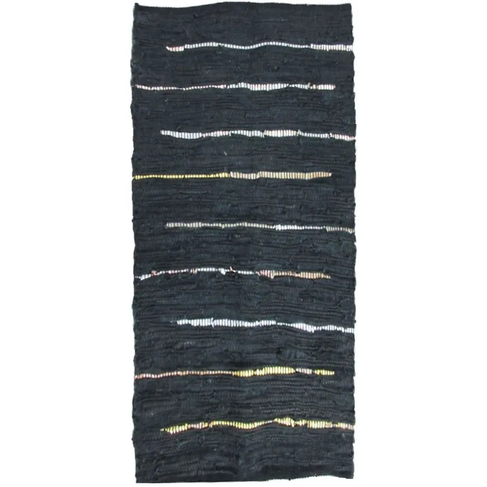 LINES CARPET LTHR BLK BEGE WHT