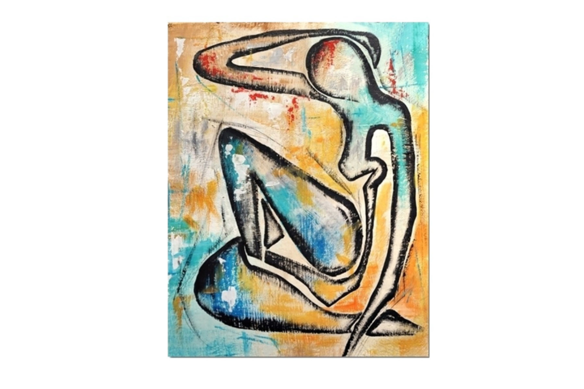 ABSTRACT WOMAN PORTRAIT PAINT