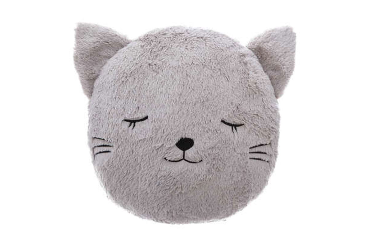 ROUND CAT FAKE FUR CUSHION