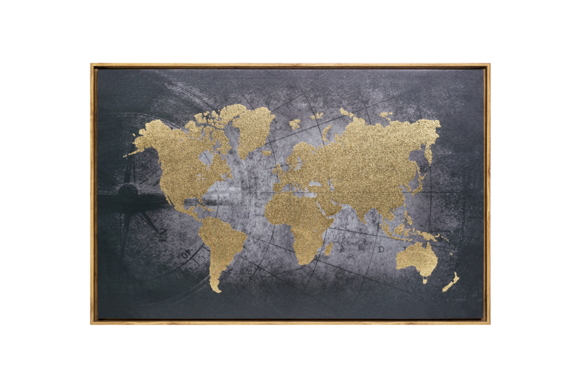 WORLD FRAME FOIL CANVAS 58*88