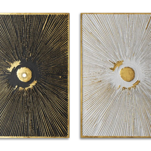 3D GOLDEN ABSTRACT BLK+WHT 2PC 3D GOLDEN ABSTRACT BLK+WHT 2PC