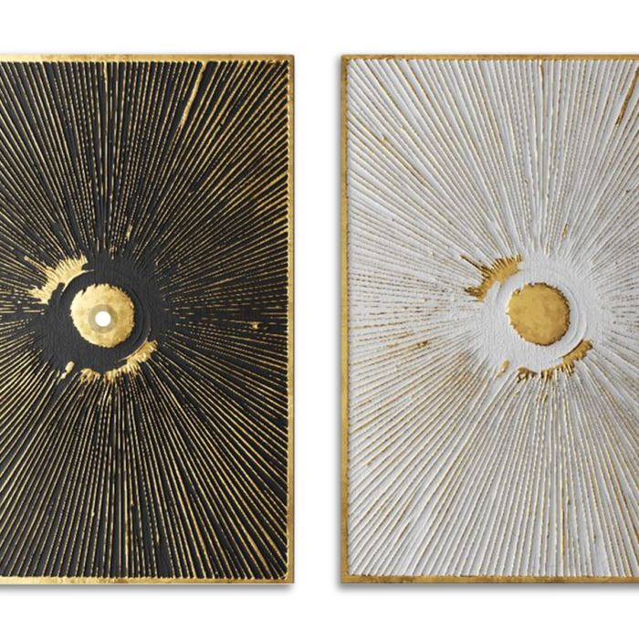 3D GOLDEN ABSTRACT BLK+WHT 2PC