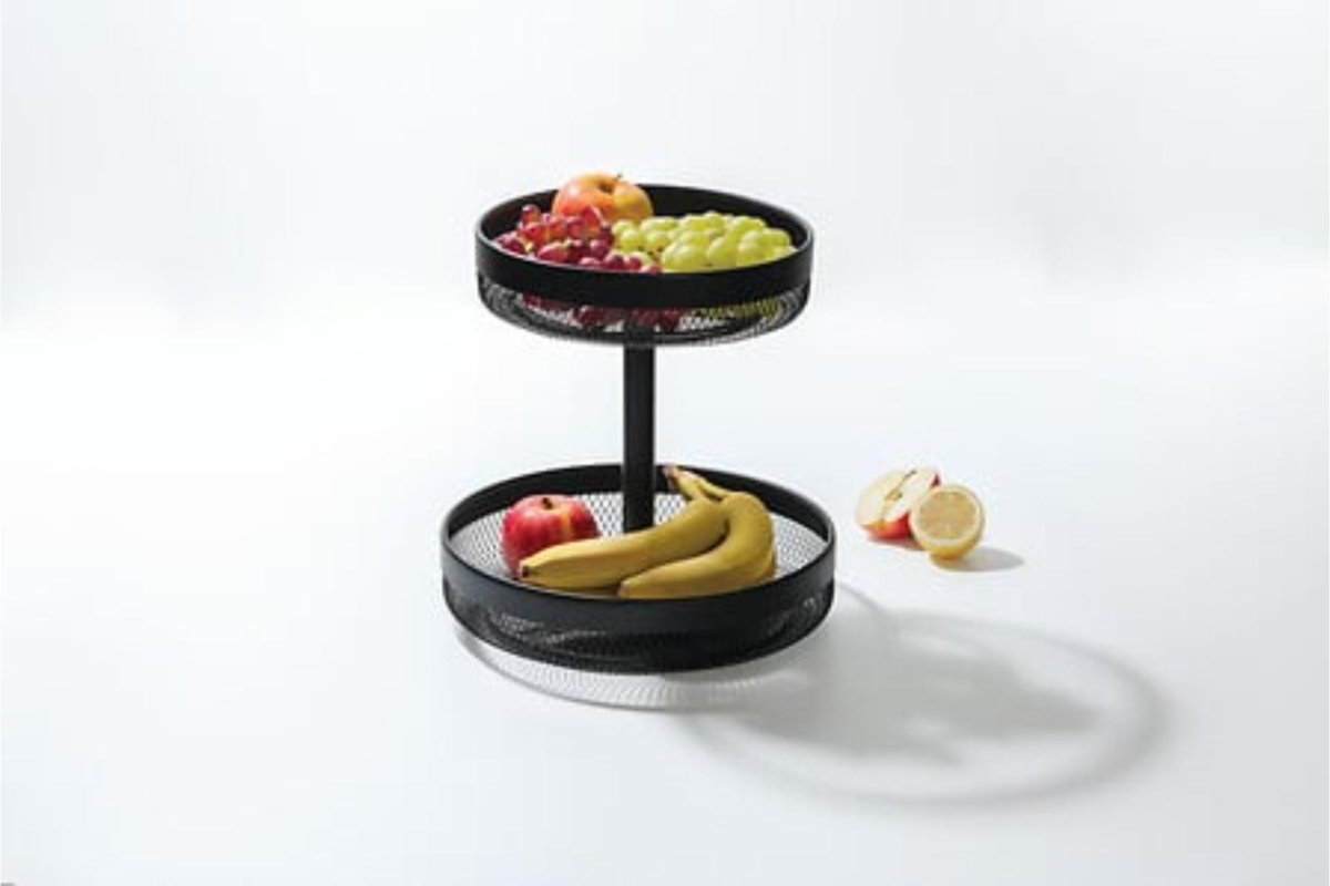 2TIERS BLK MAY FRUIT BASKET