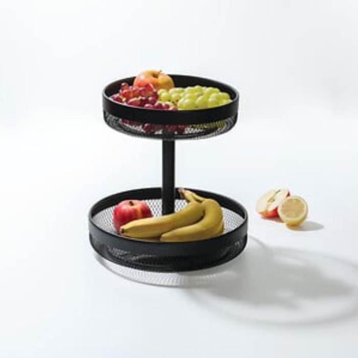 2TIERS BLK MAY FRUIT BASKET