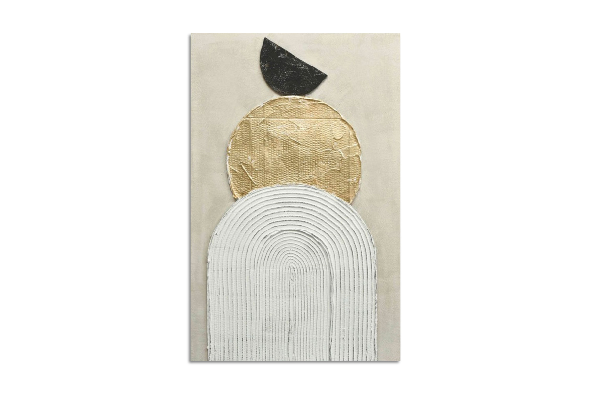 3D TEXTURED MODERN GOLD-WHITE