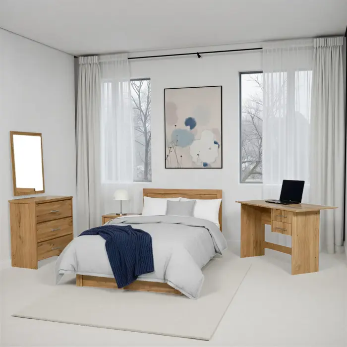 3.5-BED-SET-WOAK-5PC-1 STABILIT Bedroom Set