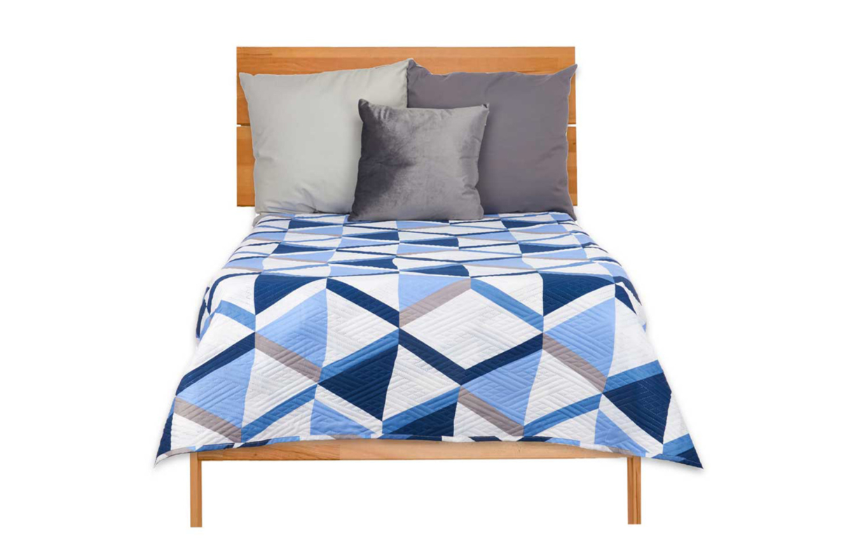240X260 BLUE TRIANGL BEDSPREAD