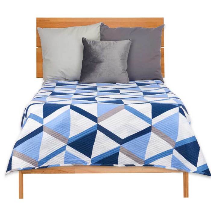 240X260 BLUE TRIANGL BEDSPREAD