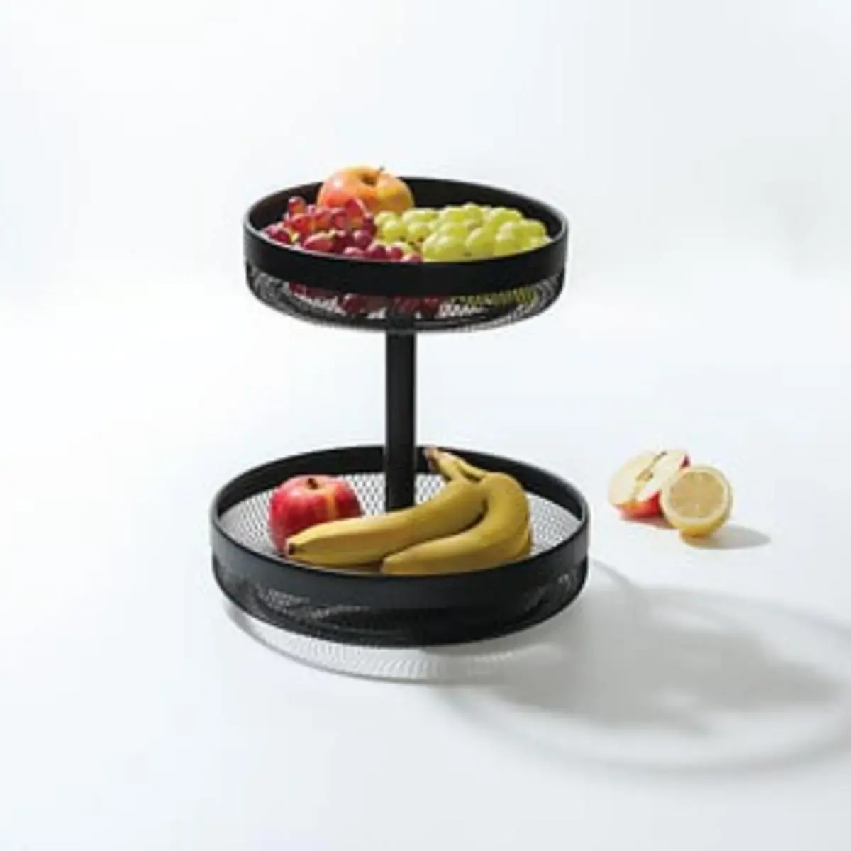 2TIERS BLK MAY FRUIT BASKET