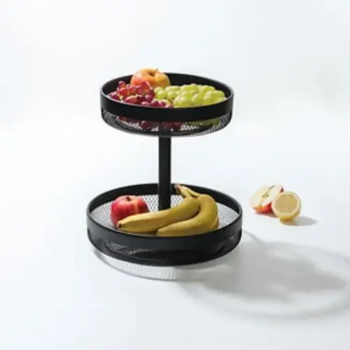 2TIERS BLK MAY FRUIT BASKET