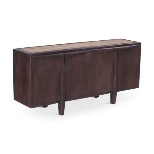 SALTEO Mango Wood Buffet with Marble Top