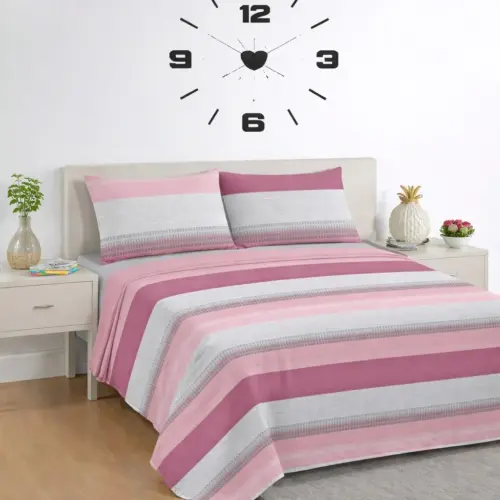 100% Cotton Bed Sheet Set 3.6–4 Ft – 3 Piece Bedding Set