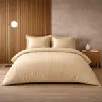 CSTQC98-BEIGE 100% Cotton Sateen Duvet Cover Set 260 × 240 cm