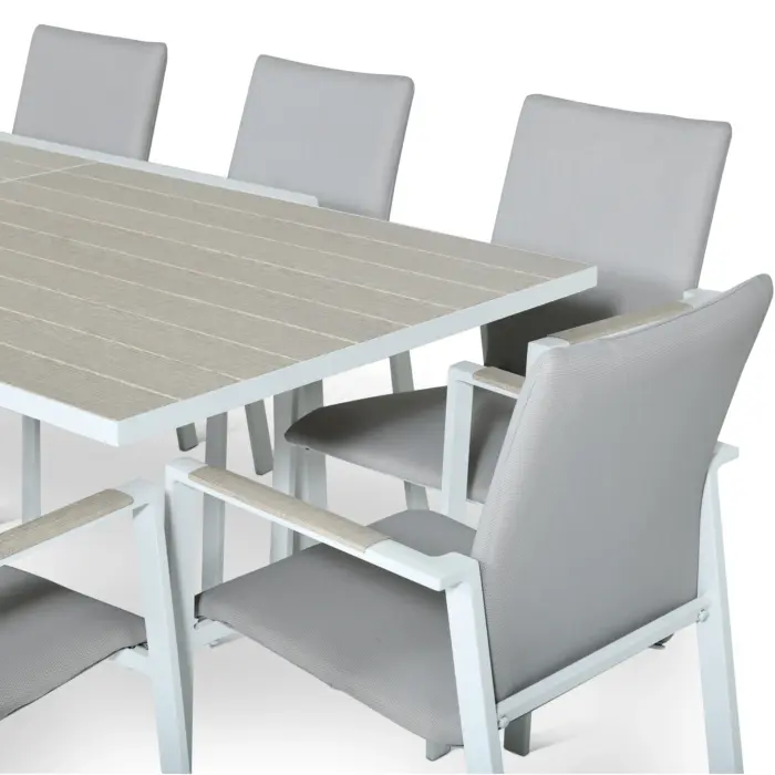 ISOLA-EXT-TBL112-WH-6 ISOLA Outdoor Dining Set