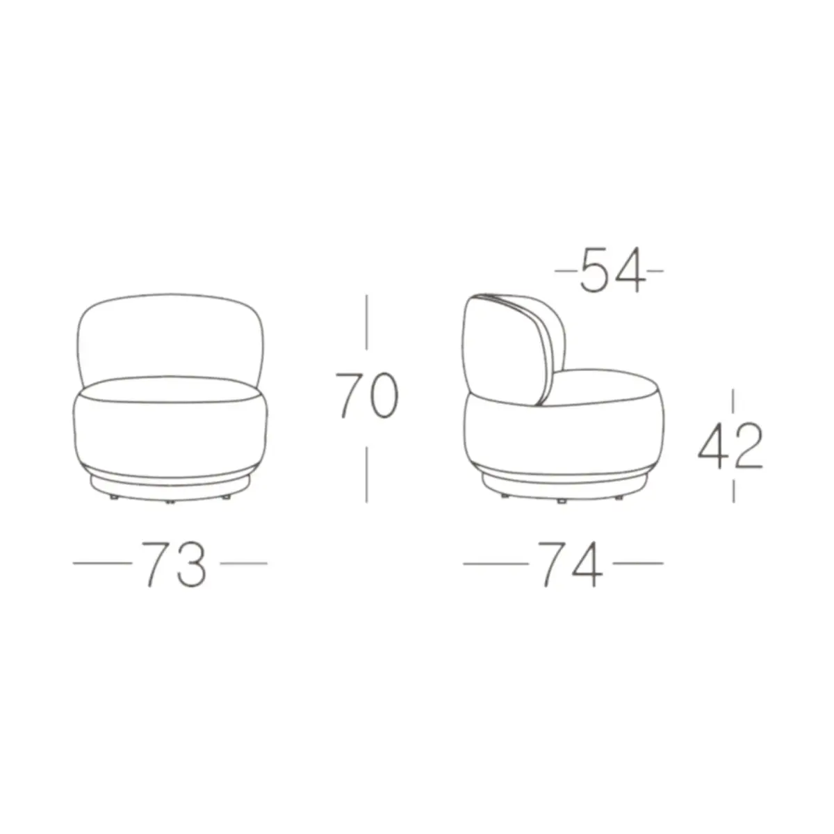 KF.A2599-1S-A0303040 AGUARELLE Swivel Armchair