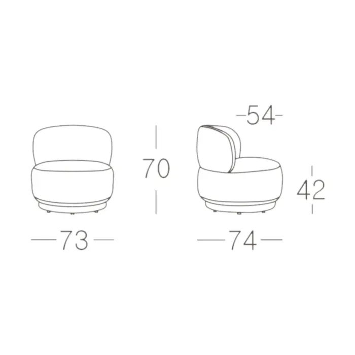 KF.A2599-1S-A0303040 AGUARELLE Swivel Armchair