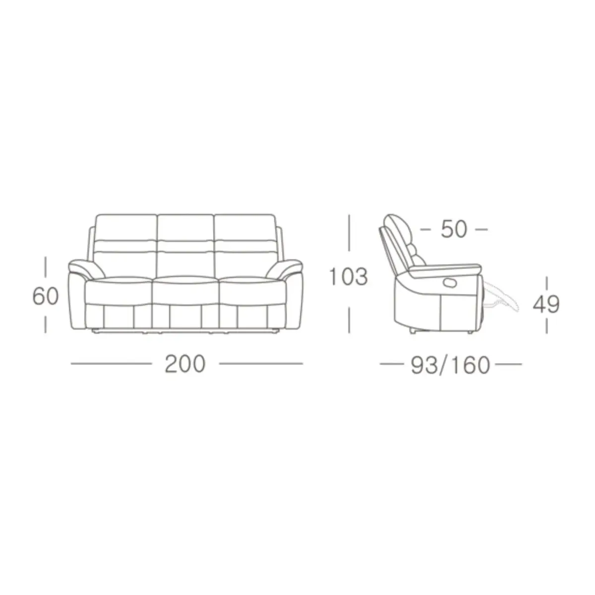 GERALD 3 Seater Recliner Sofa
