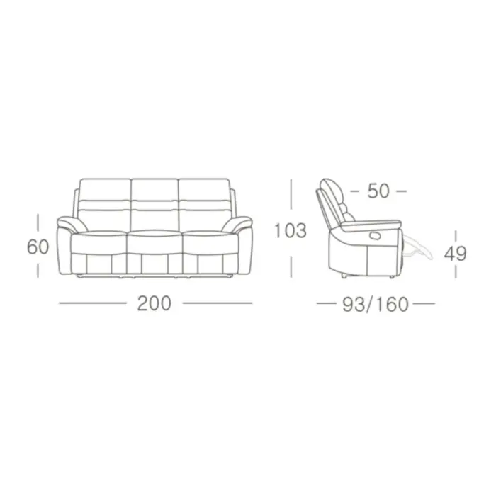 GERALD 3 Seater Recliner Sofa