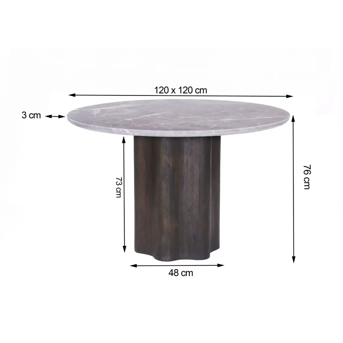 ART 83338-dimensions MONTILLA Dining Table