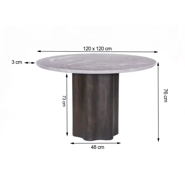 ART 83338-dimensions MONTILLA Dining Table