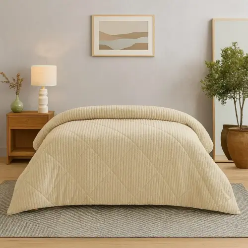 BLANKET QUILT DARK BEIGE