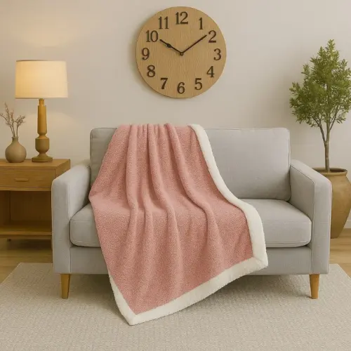 Flannel Sherpa Throw Blanket 125 × 150 cm Flannel Sherpa Throw Blanket 125 × 150 cm