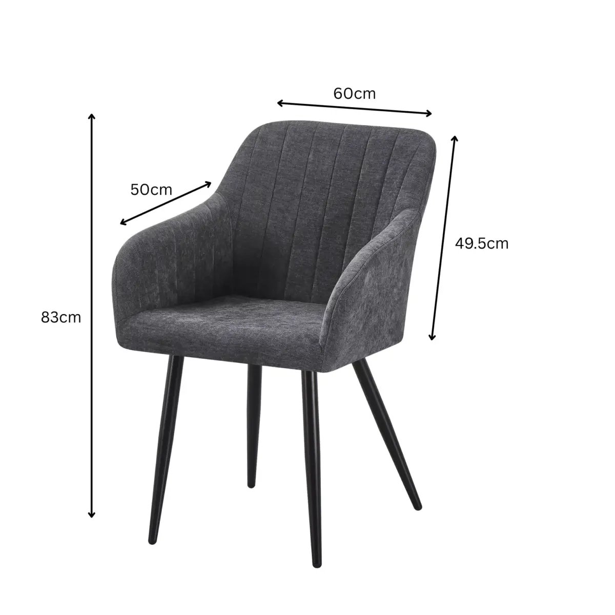 DC-2150 MALOY18-dimensions WEBLU Dining Chair