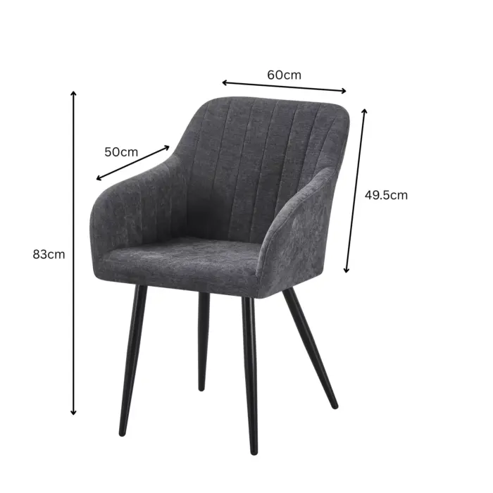 DC-2150 MALOY18-dimensions WEBLU Dining Chair