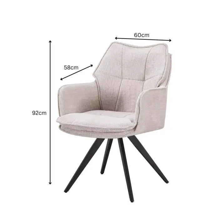 DC-2180 TRESSOR27-dimensions CARILO Swivel Dining Chair