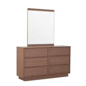 ORADEA Dresser with Mirror<span> - </span>Walnut