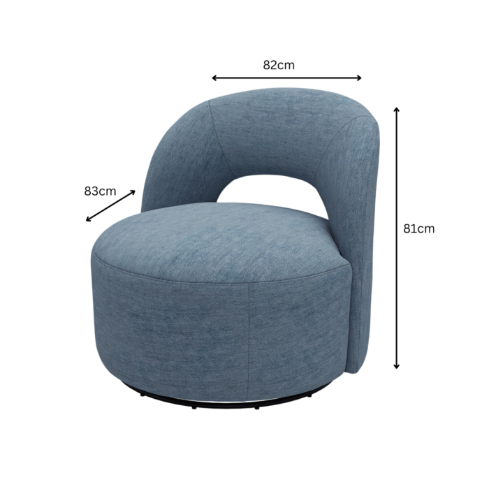 KF.A2180 G0503760-dimensions ROCKRIDER Swivel Armchair