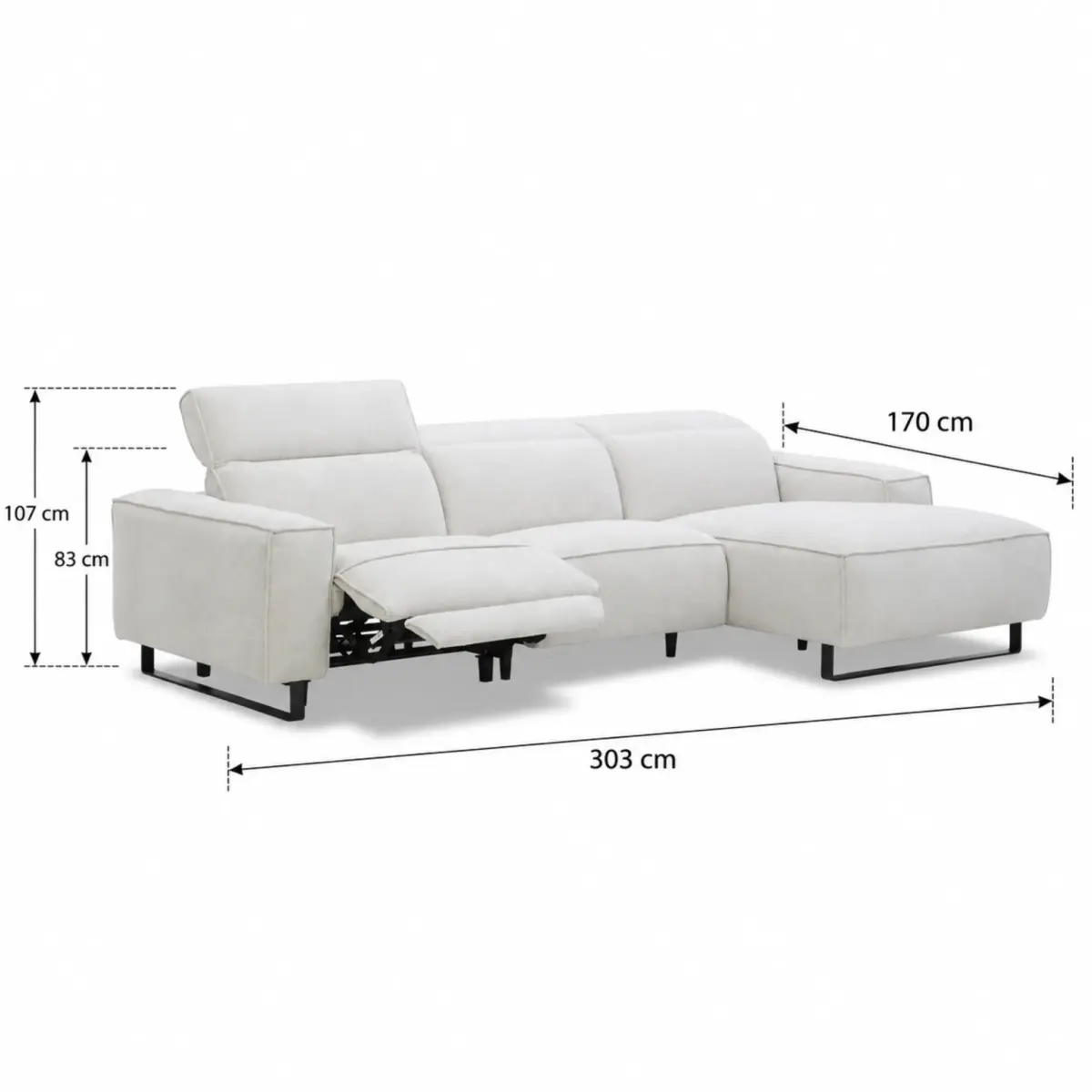 SABADELL Right Side Recliner Corner Sofa