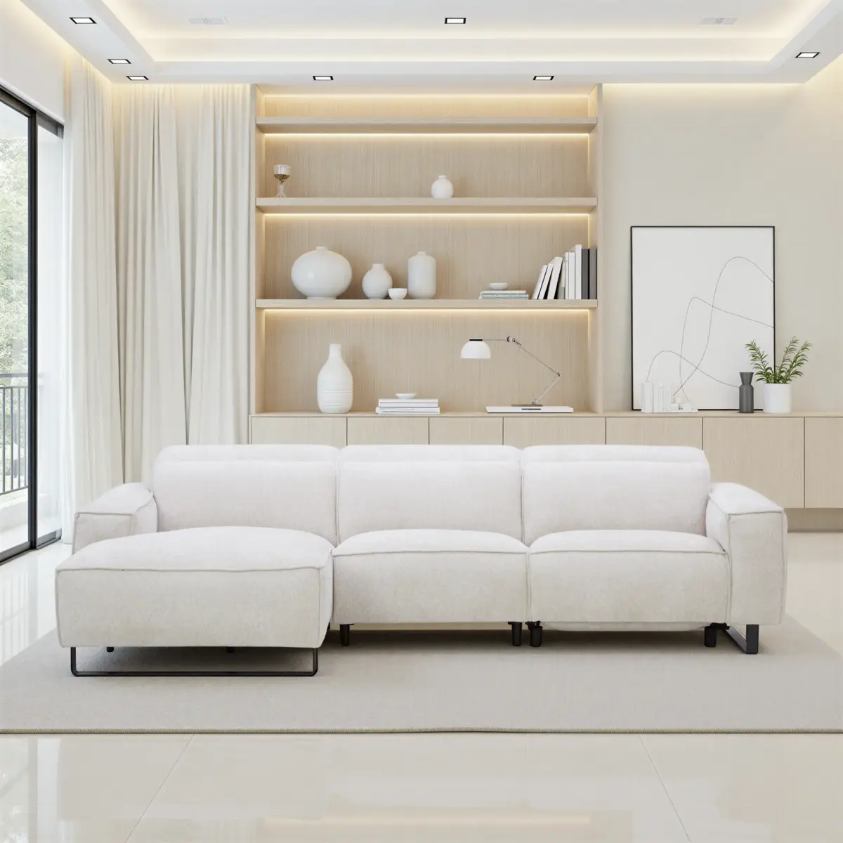 SABADELL Left Side Recliner Corner Sofa