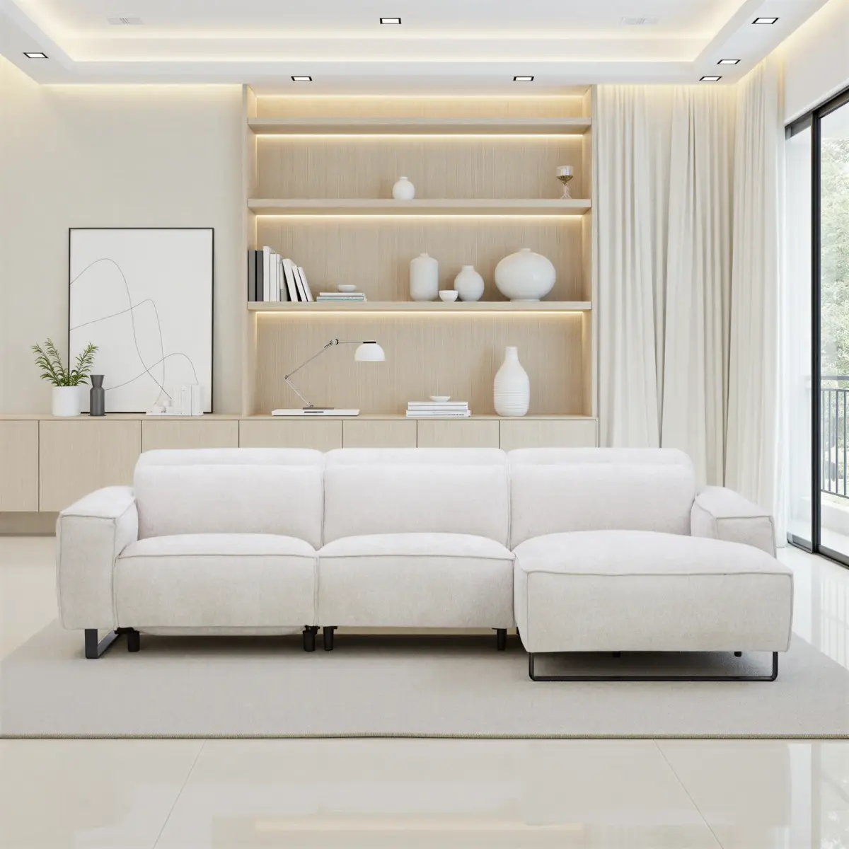 SABADELL Right Side Recliner Corner Sofa