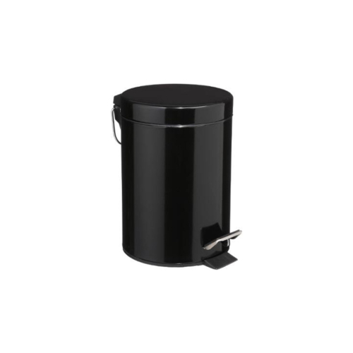 Metal 3l Dustbin Black