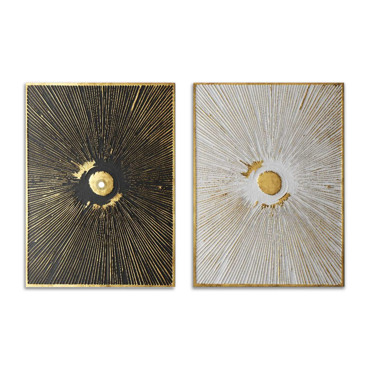3D GOLDEN ABSTRACT BLK+WHT 2PC