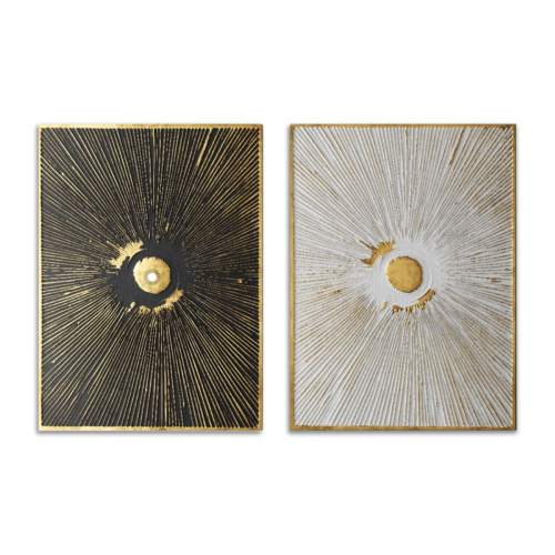 3D GOLDEN ABSTRACT BLK+WHT 2PC
