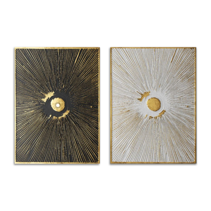 3D GOLDEN ABSTRACT BLK+WHT 2PC