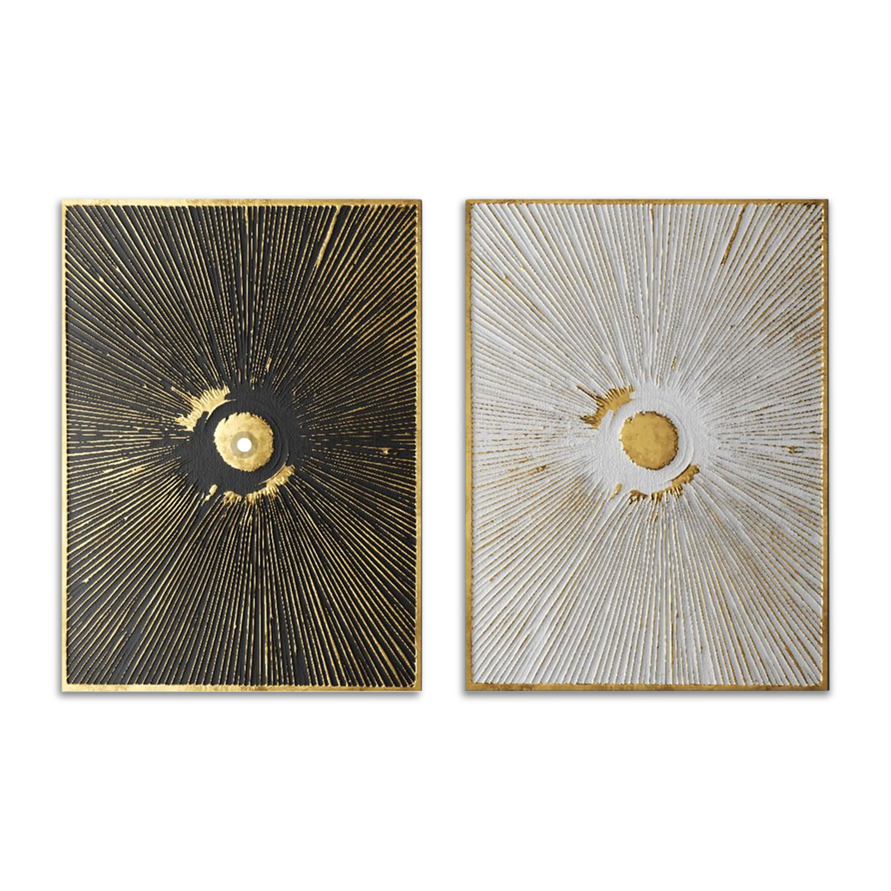 Four Day 3D Golden Abstract Blk+Wht 2PC