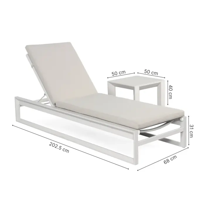 BELLEVUE Sunbed with Side Table