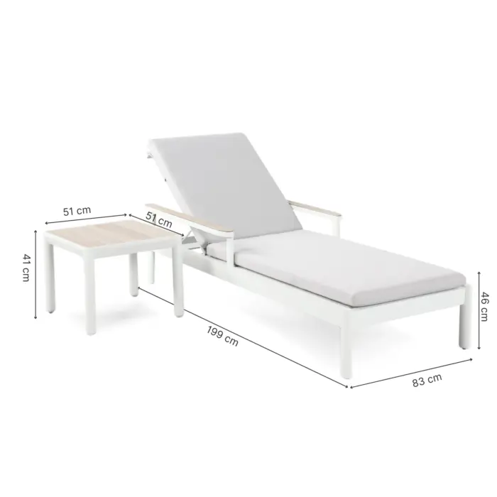 CAYMAN Sunbed with Side Table