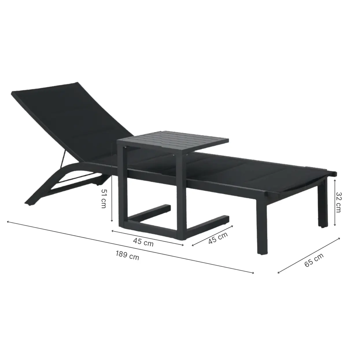 ECLIPSE Sunbed with Side Table