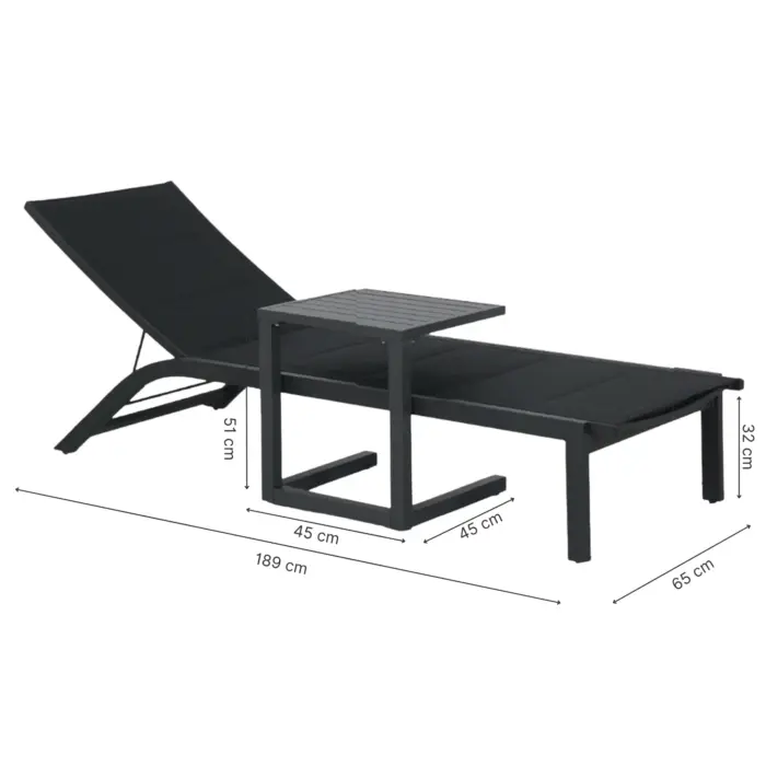 ECLIPSE Sunbed with Side Table
