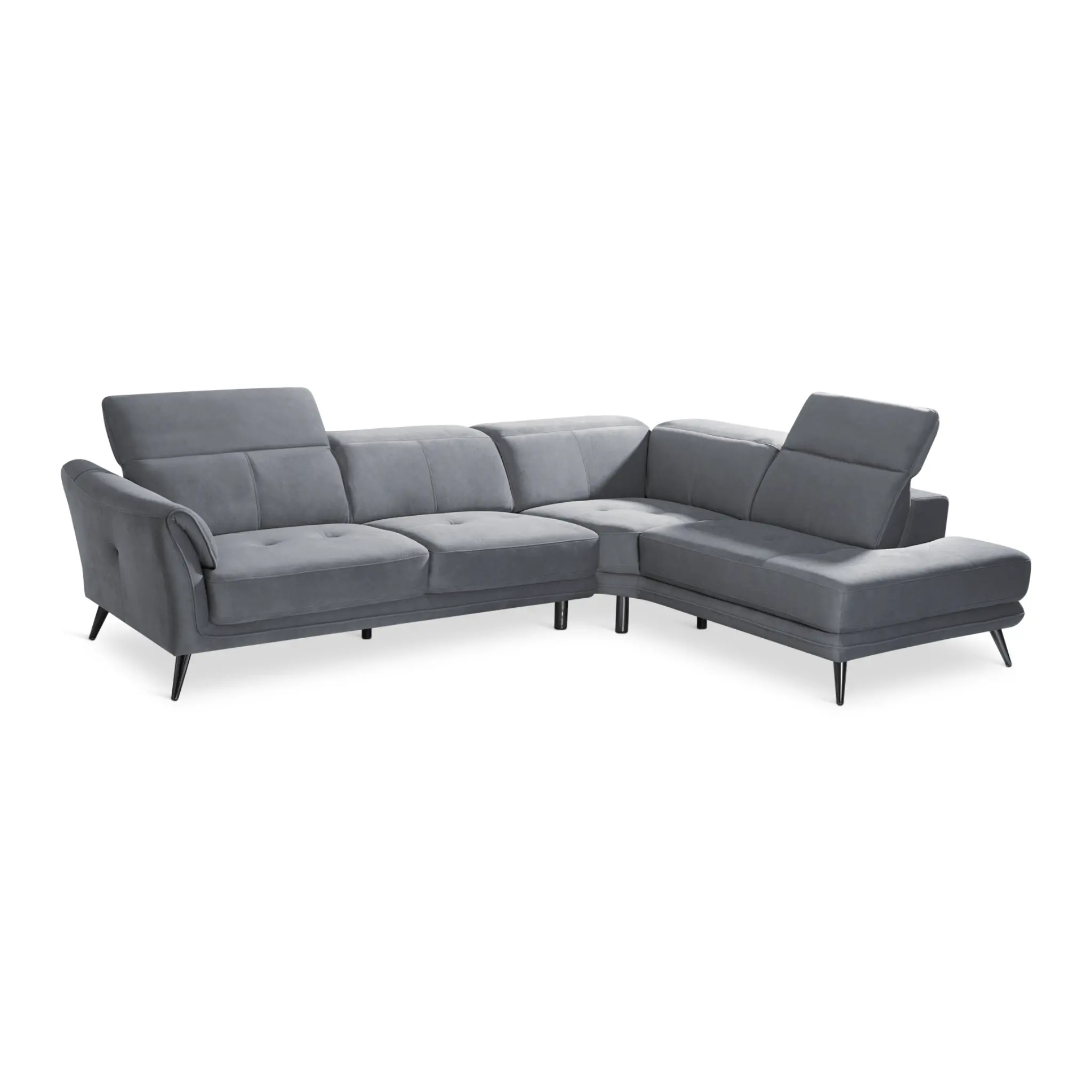 Metz Right Corner Recliner Sofa Grey